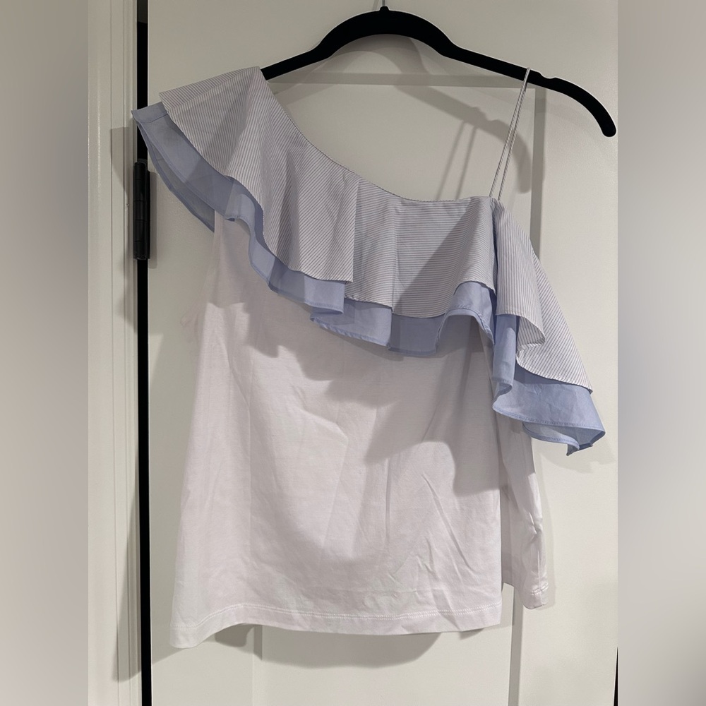 One shoulder ruffle top